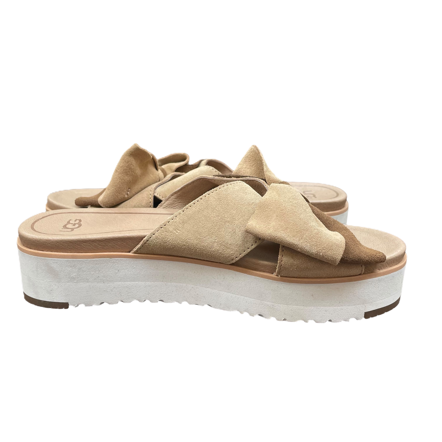 Tan Sandals Heels Platform By Ugg, Size: 7.5