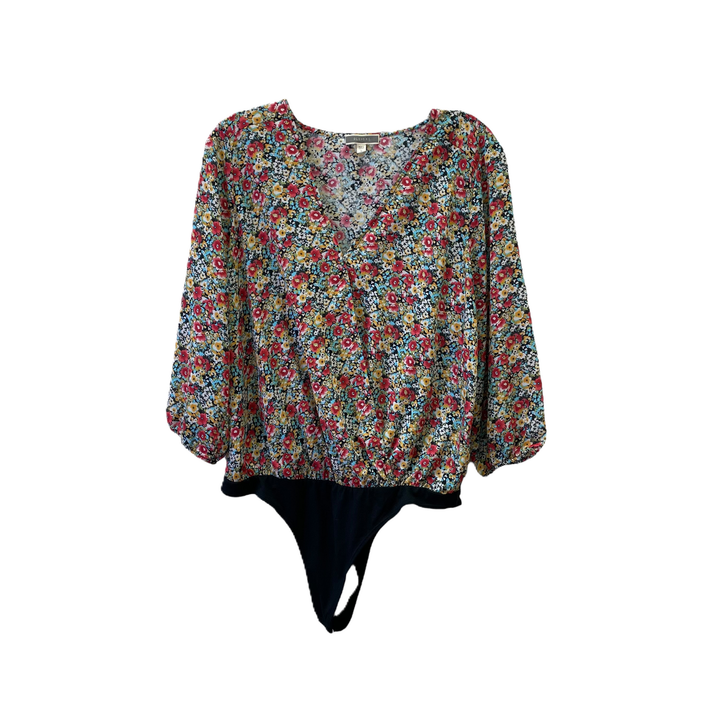 Floral Print Bodysuit By Pleione, Size: L