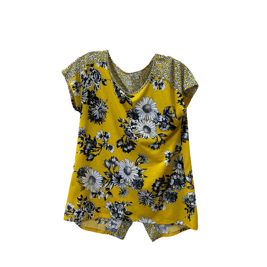 Yellow Top Short Sleeve By Ava James, Size: S