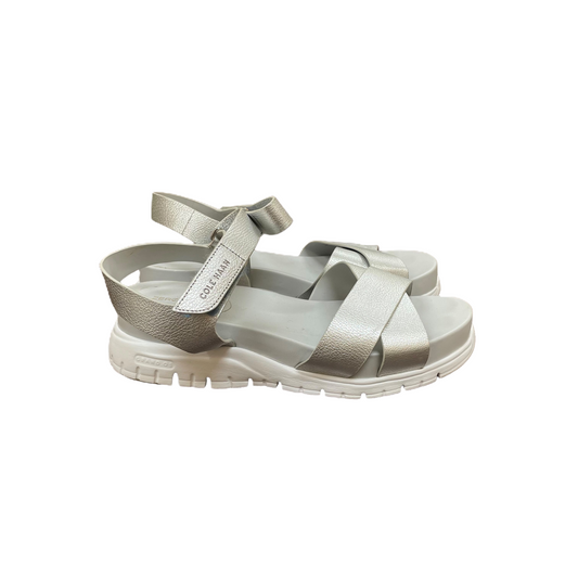 Silver Sandals Flats By Cole-haan, Size: 7.5