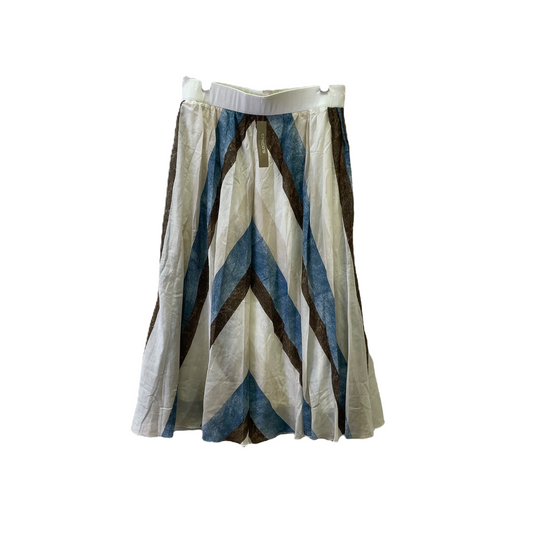 Blue & Cream Skirt Maxi By Chicos, Size: M