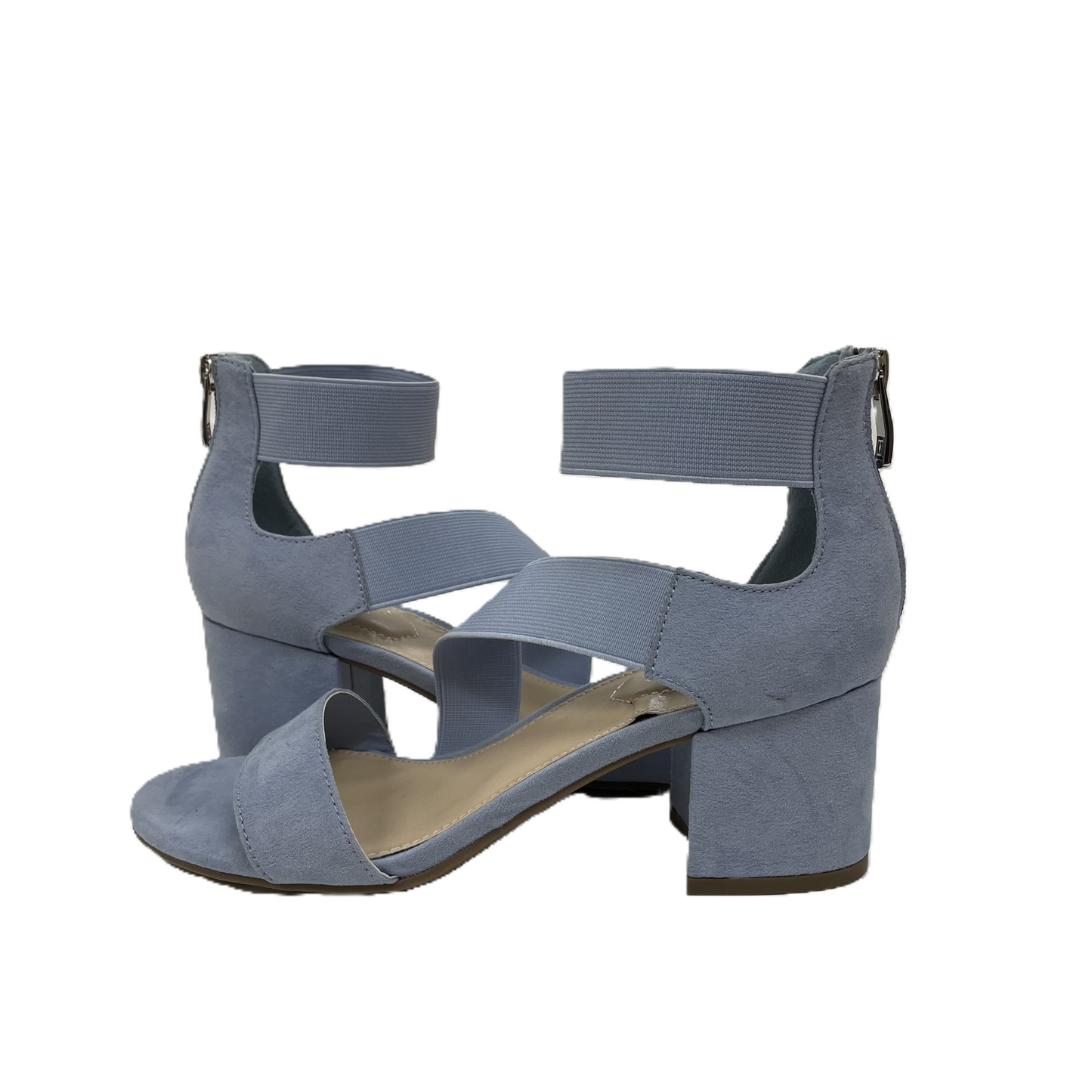 Blue Sandals Heels Block By Liz Claiborne, Size: 7