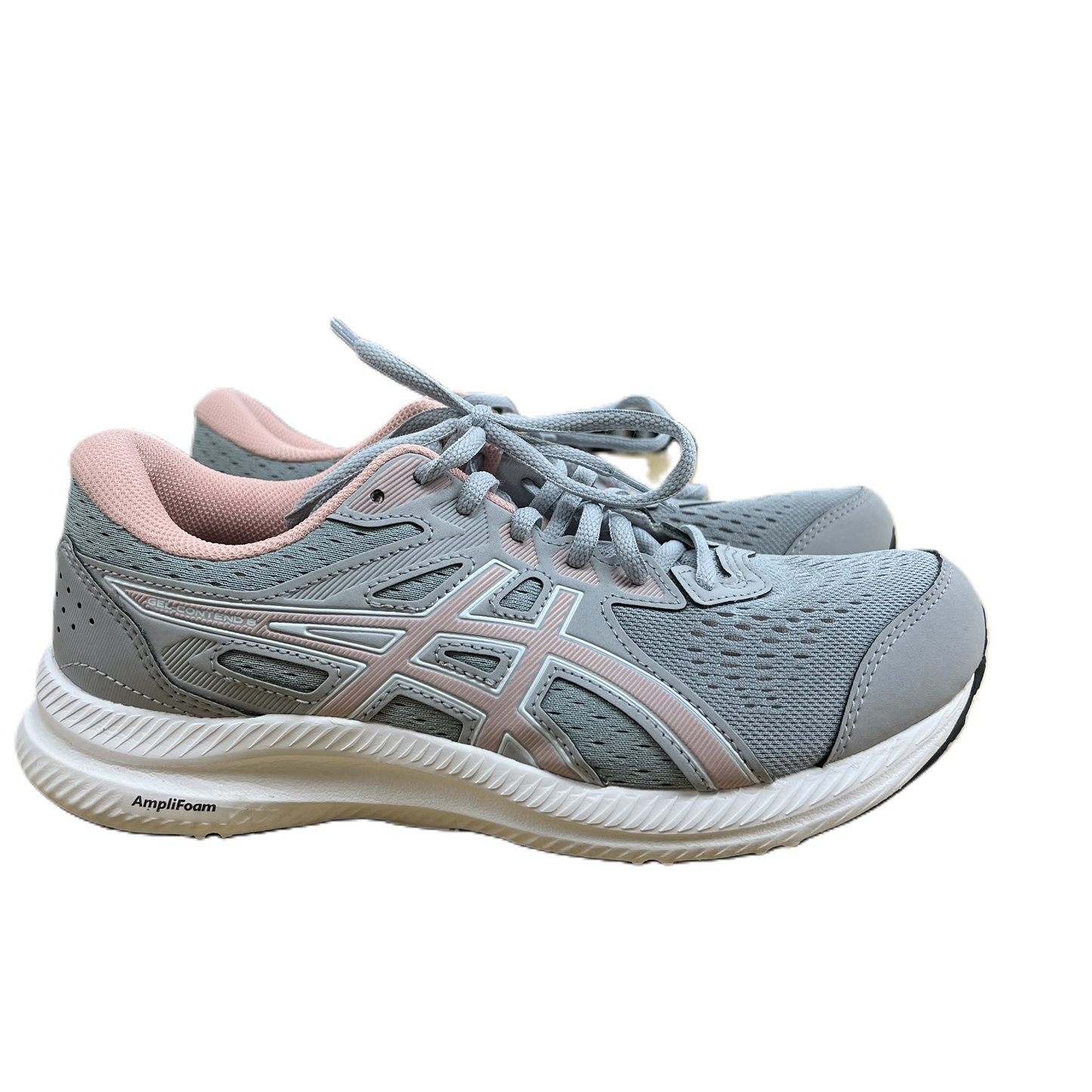 Shoes Athletic By Asics In Grey & Pink, Size: 7