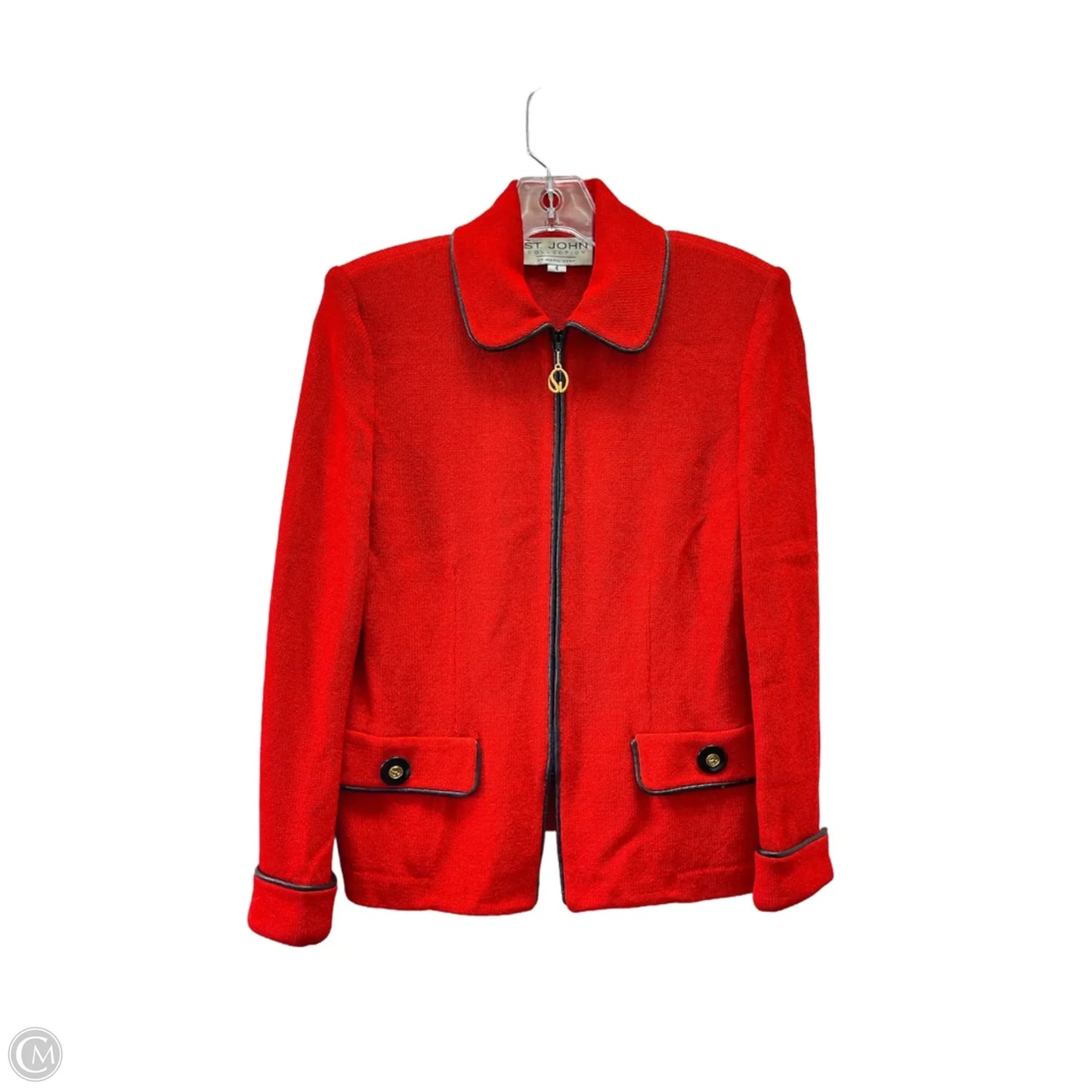Blazer Luxury Designer By St John Collection In Red, Size: 4