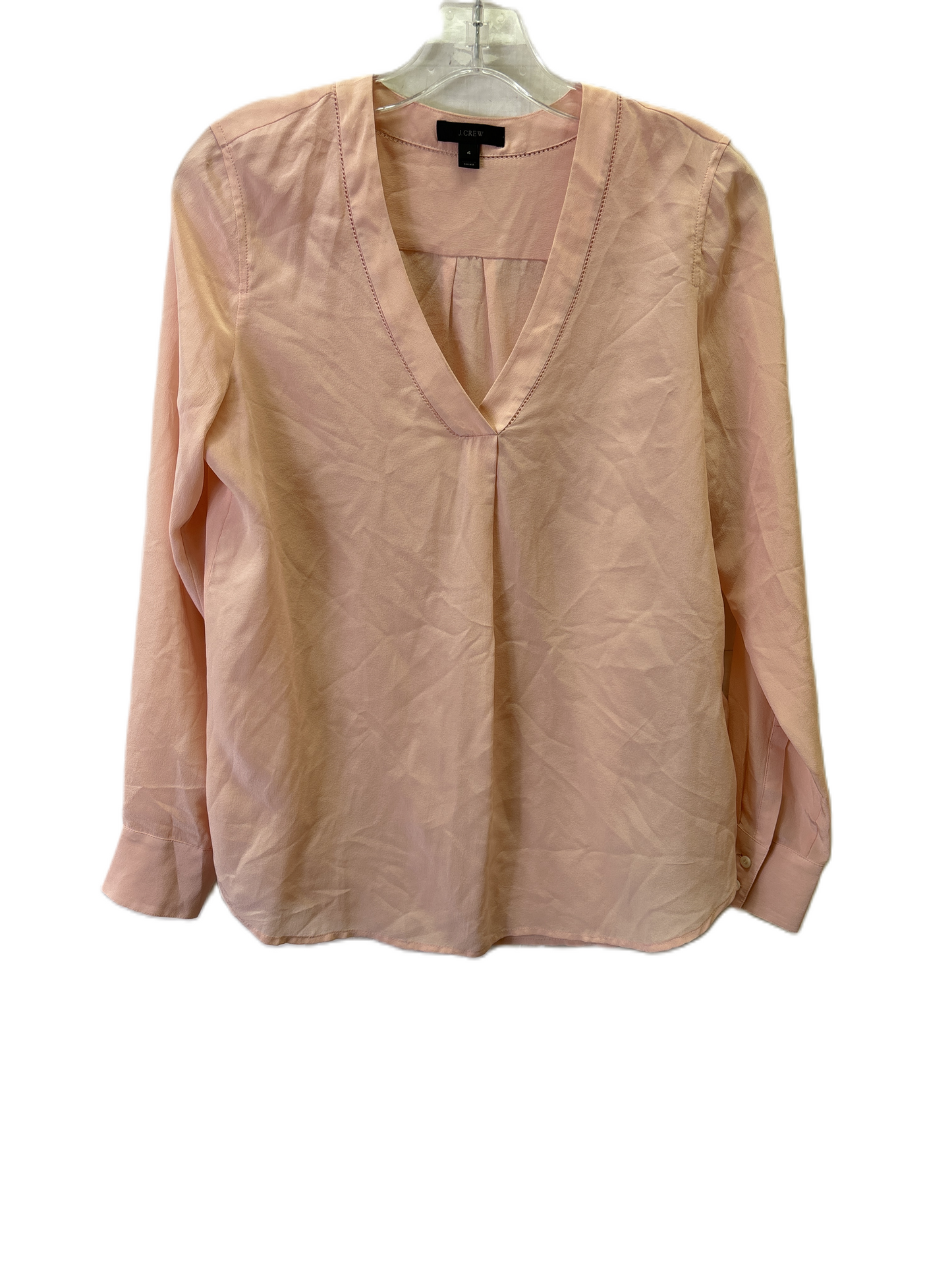 Top Long Sleeve By J Crew In Peach, Size: 4