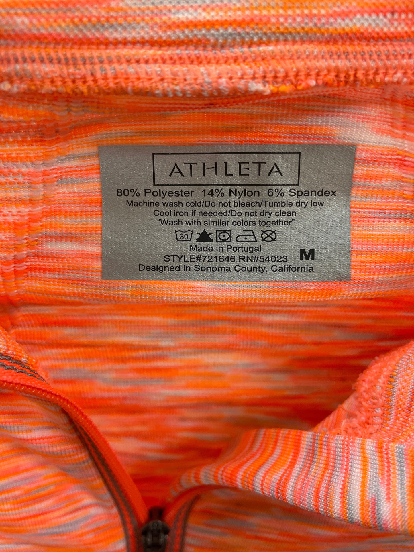 Orange Athletic Top Long Sleeve Collar By Athleta, Size: M