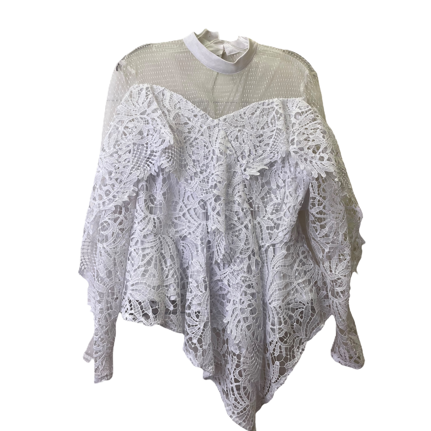 White Top Long Sleeve By ROSE COLLECTION Size: L