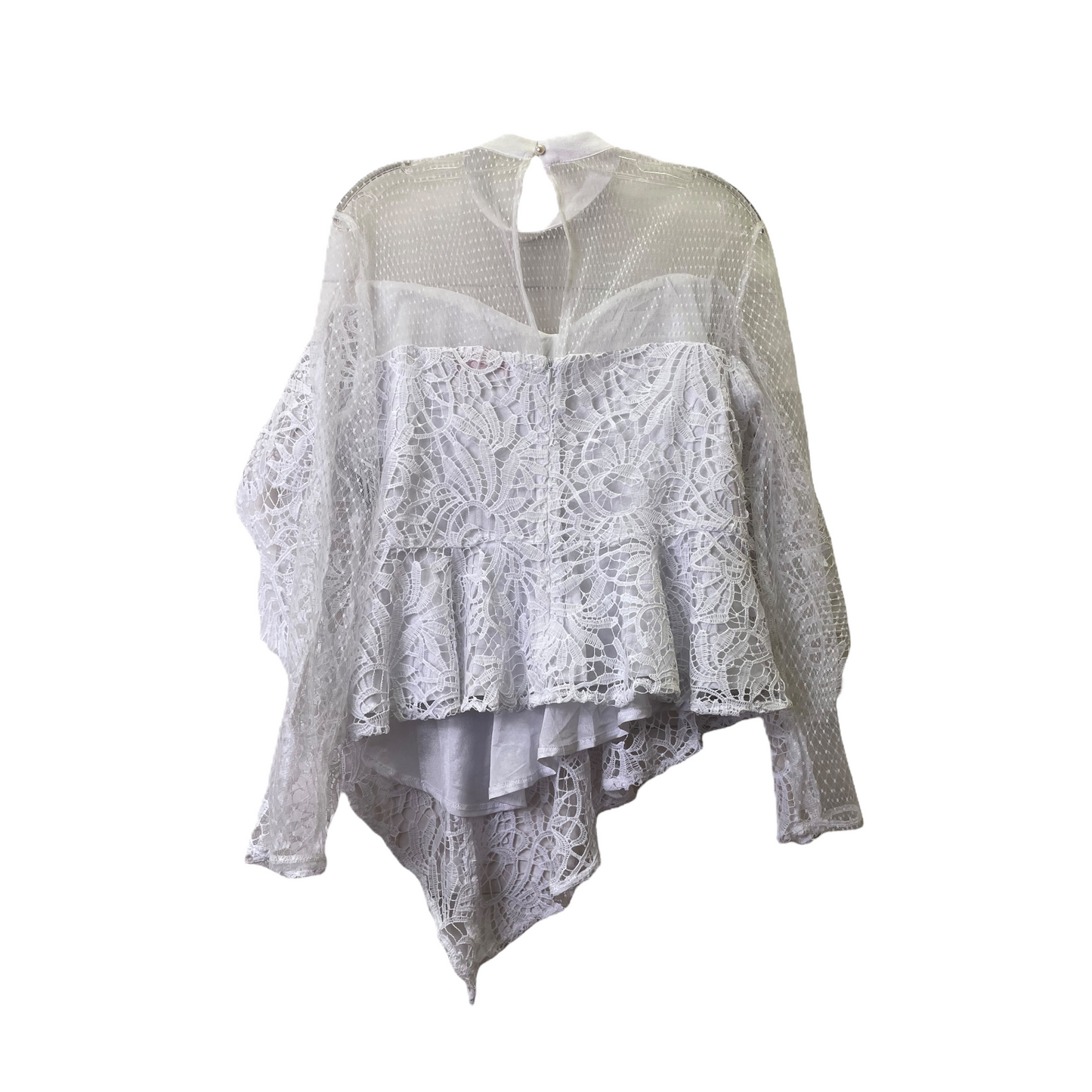 White Top Long Sleeve By ROSE COLLECTION Size: L