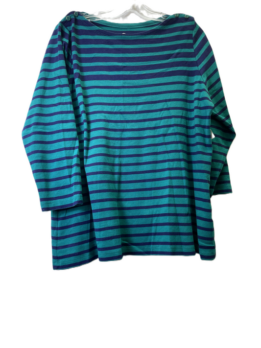 Blue & Green Top Long Sleeve By Lands End, Size: 1x