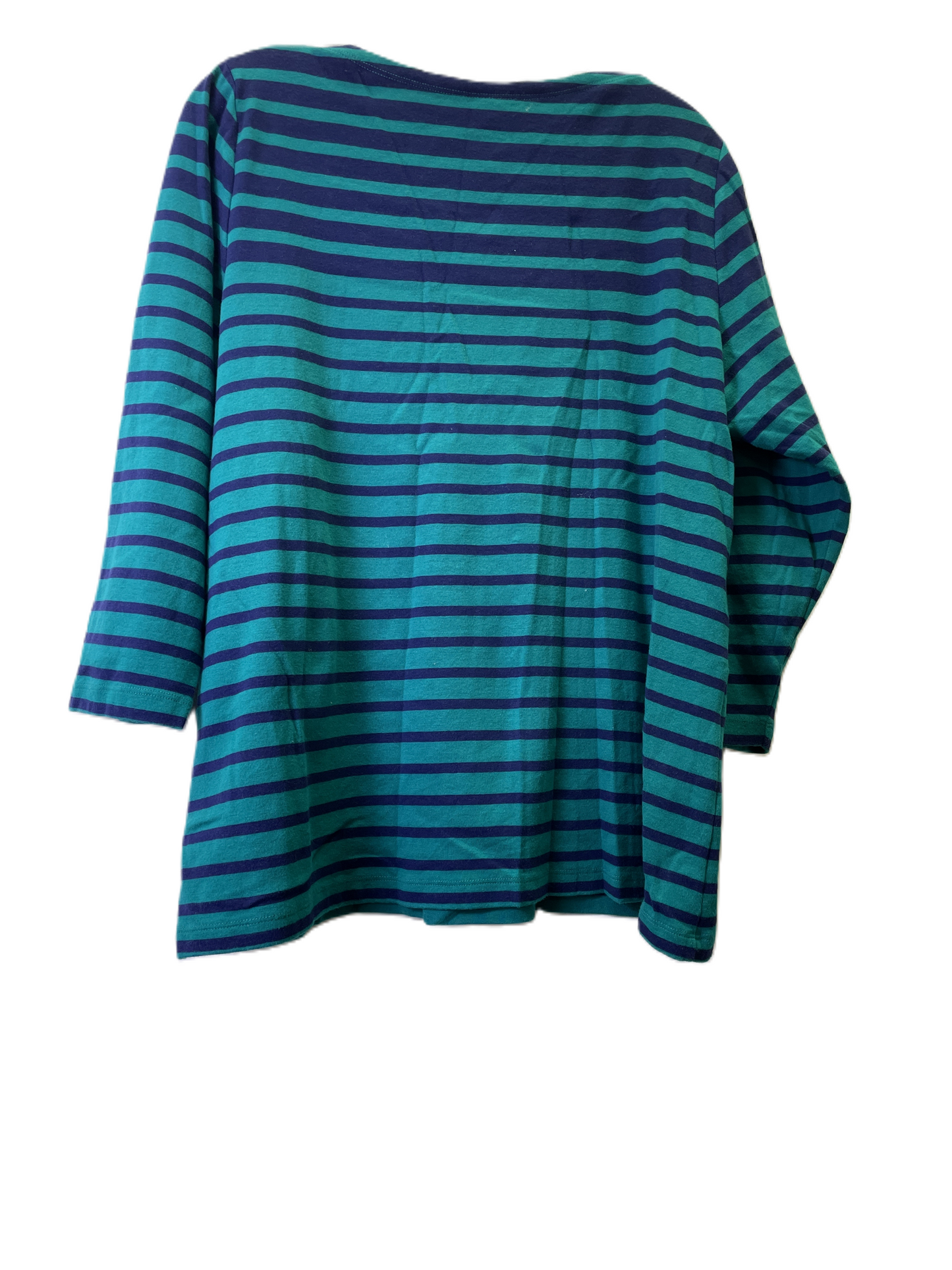 Blue & Green Top Long Sleeve By Lands End, Size: 1x