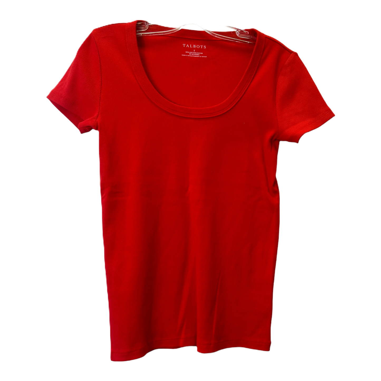 Red Top Short Sleeve Basic By Talbots, Size: S