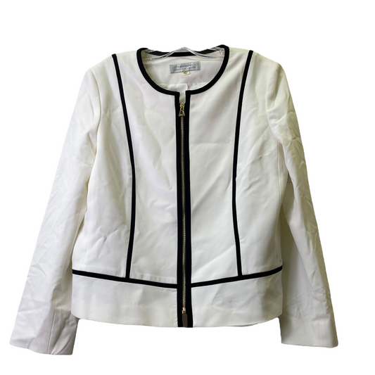 Blazer By Tahari By Arthur Levine In White, Size: L