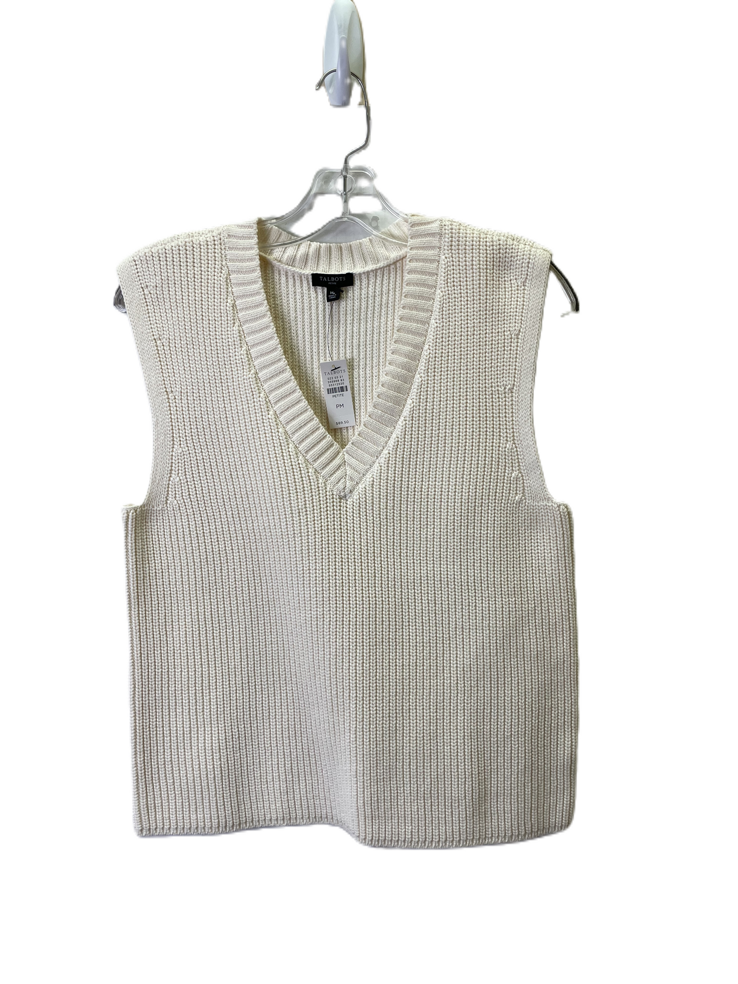 Vest Sweater By Talbots In Cream, Size: M