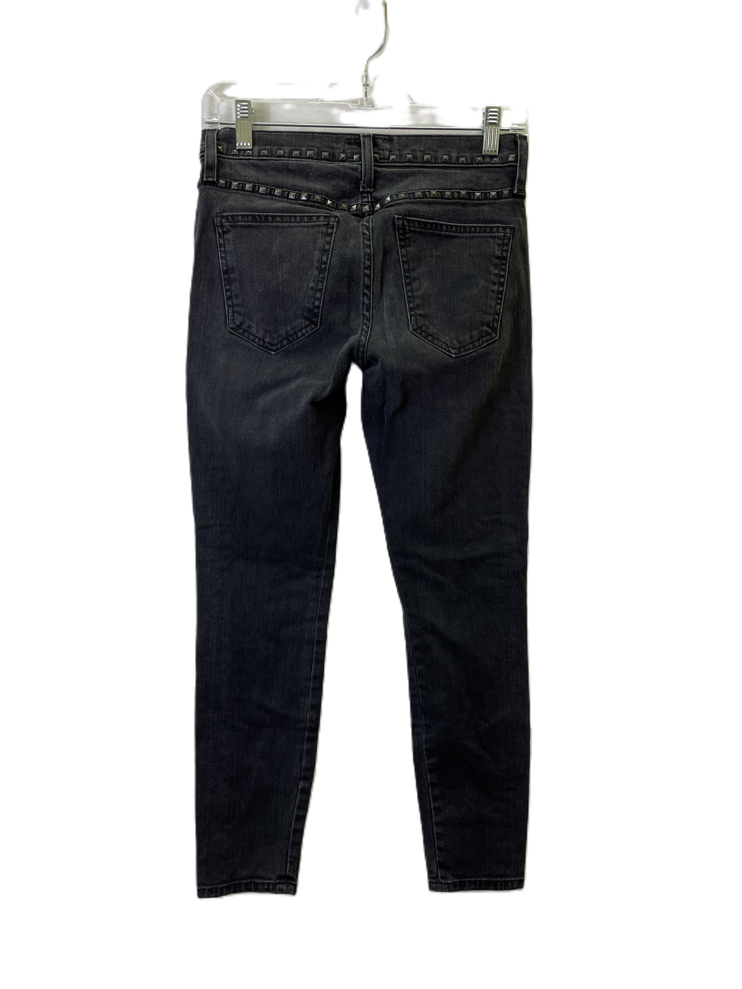 Jeans Skinny By Current Elliott In Black Denim, Size: 0