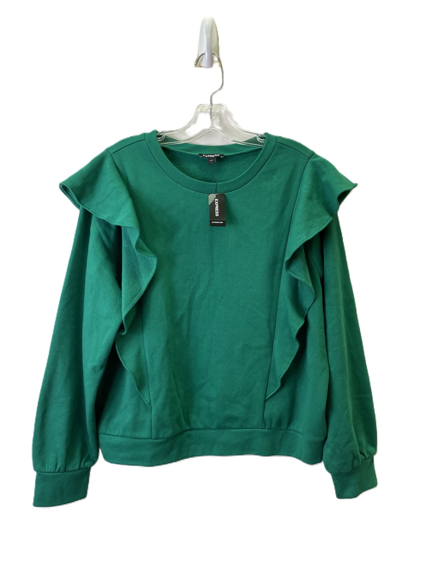 Top Long Sleeve By Express In Green, Size: L