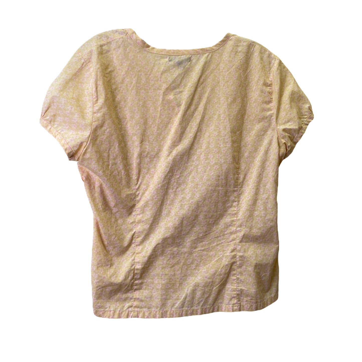 Pale Yellow Top Short Sleeve Basic By Gap, Size: L