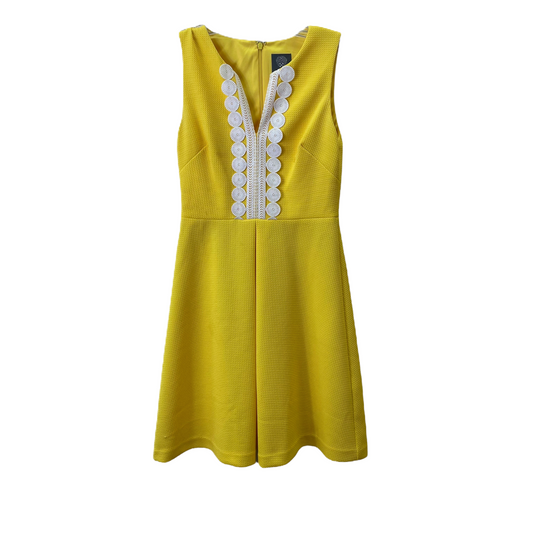 White & Yellow Dress Casual Short By Vince Camuto, Size: Xs