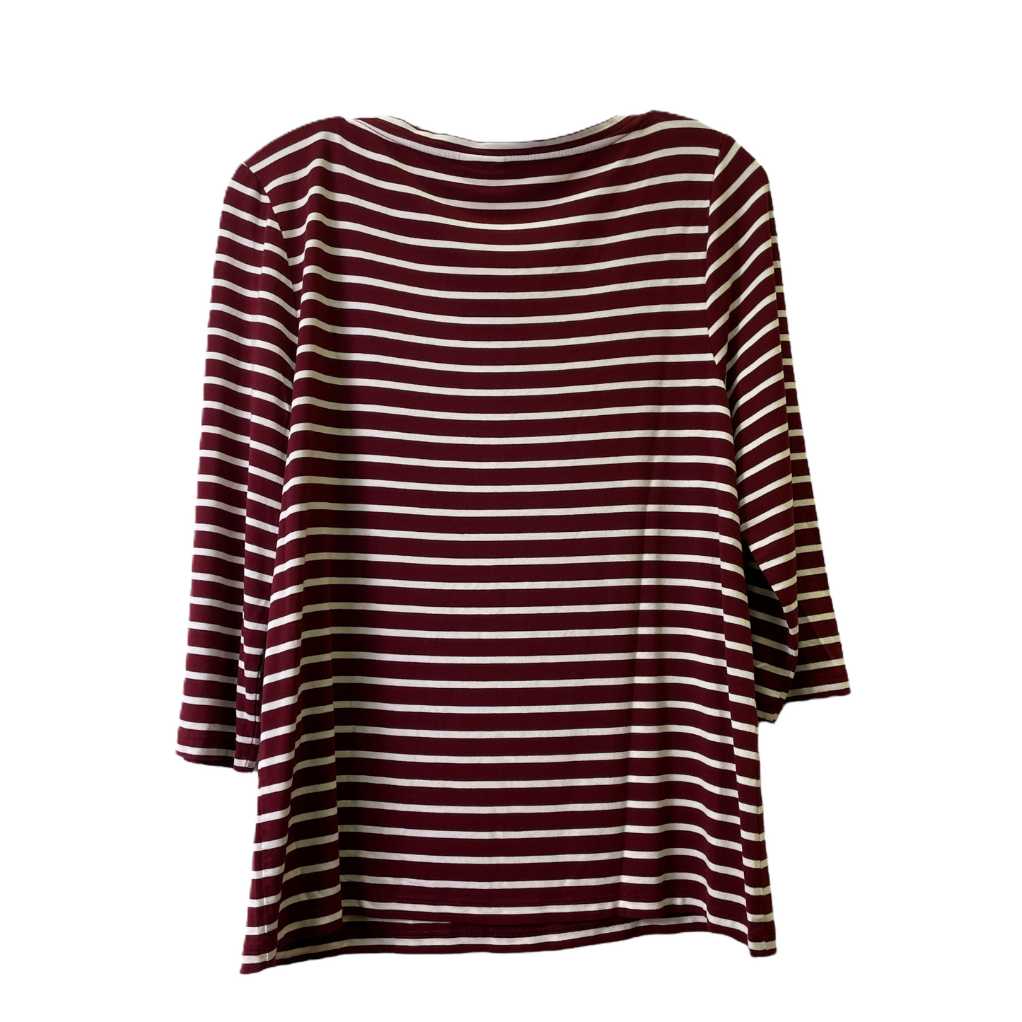 Top 3/4 Sleeve Basic By Chicos In Red & White, Size: M