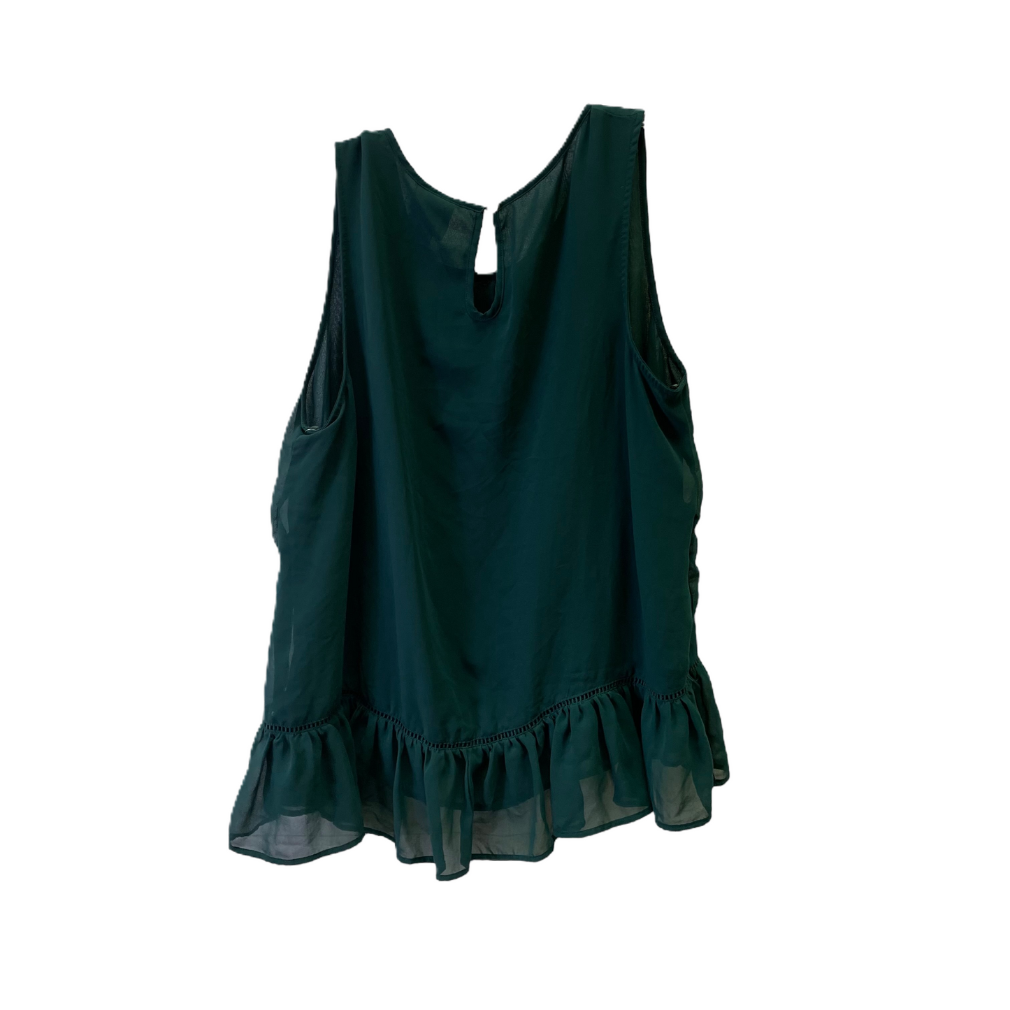Green Top Sleeveless Basic By Knox Rose, Size: L