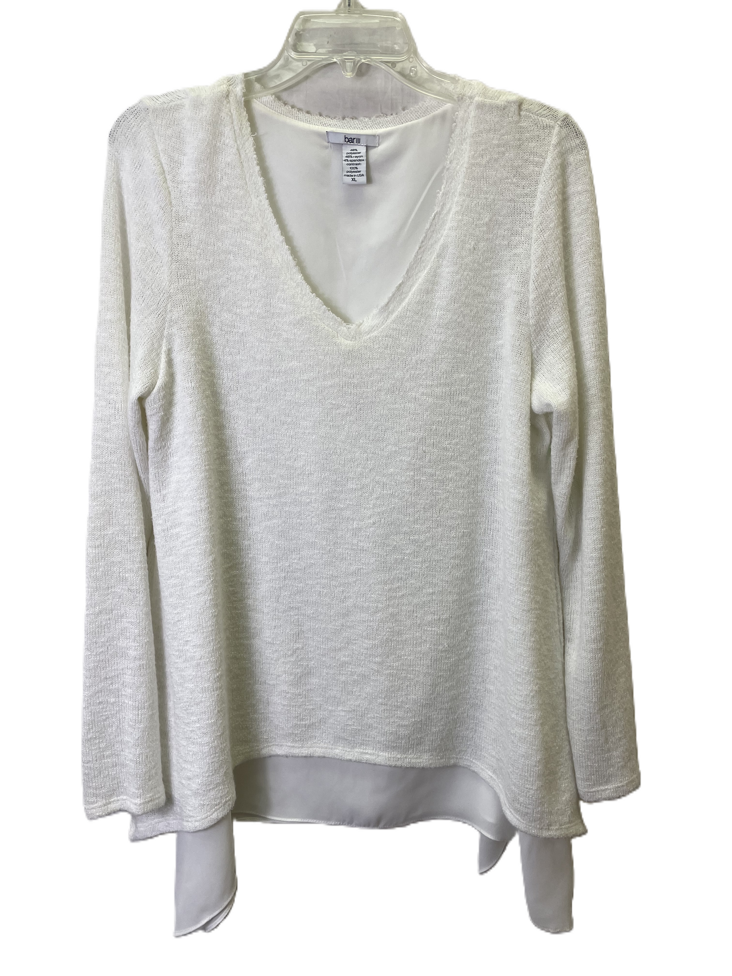 Sweater By Bar Iii In White, Size: Xl