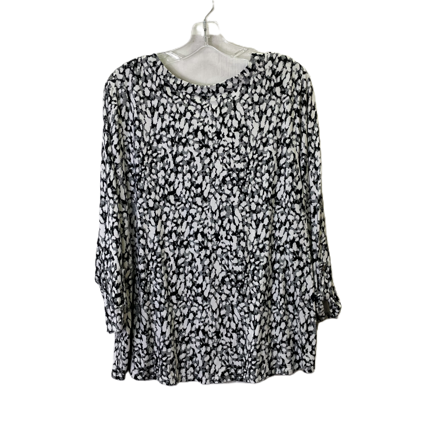 Top 3/4 Sleeve By Apt 9 In Black & White, Size: Xxl