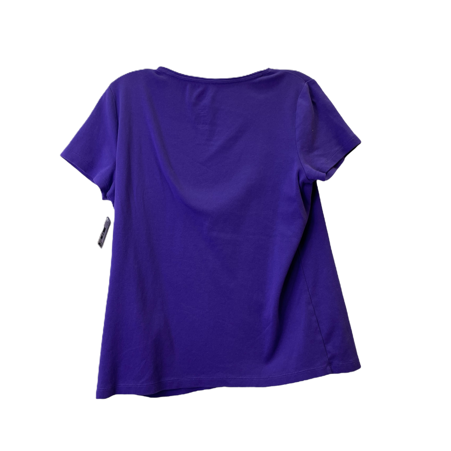 Purple Top Short Sleeve Basic By St Johns Bay, Size: L