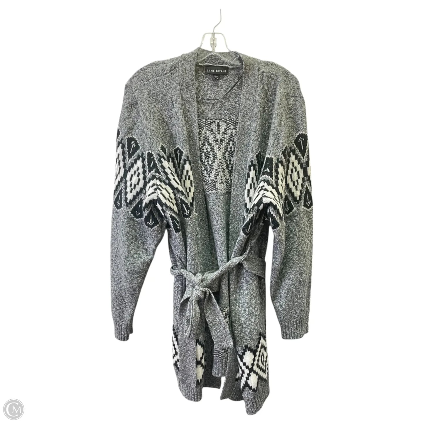 Cardigan By Lane Bryant In Grey & White, Size: 1x