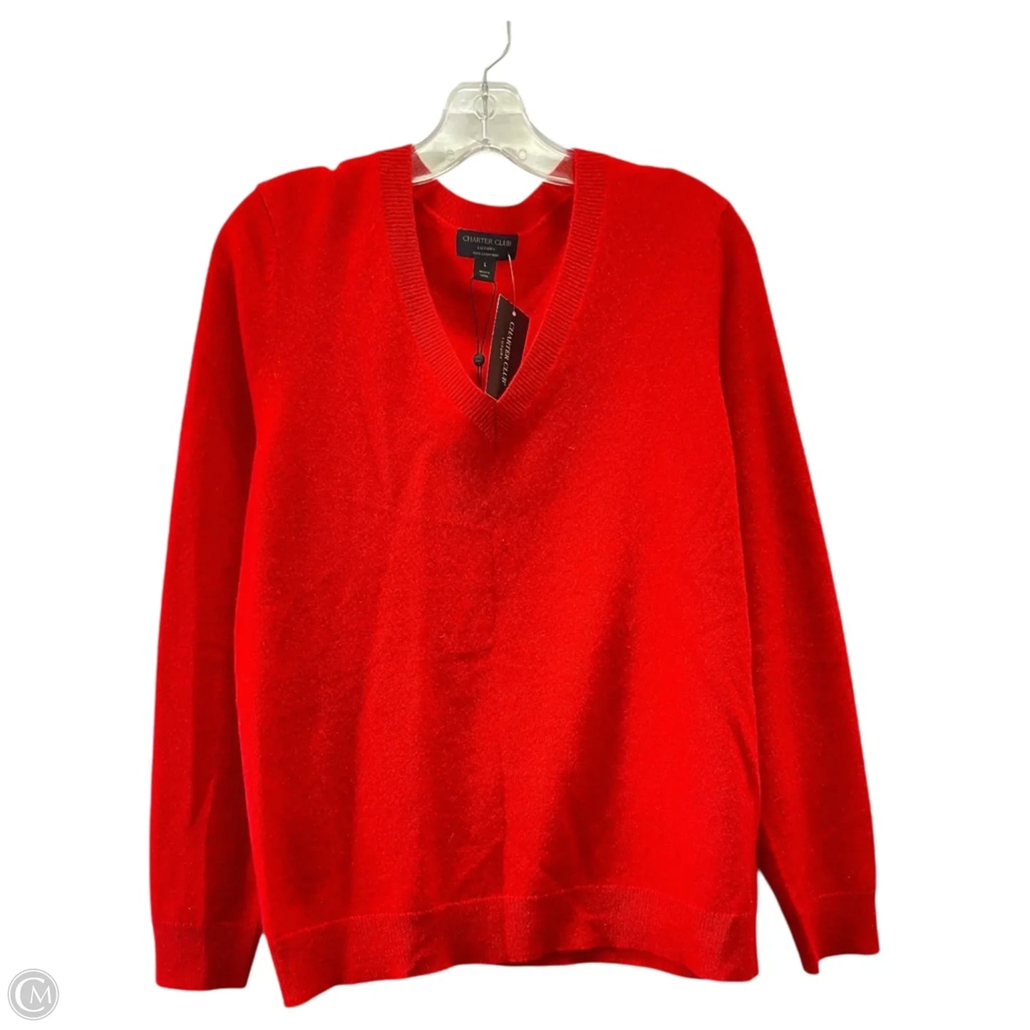 Sweater By Charter Club In Red, Size: L