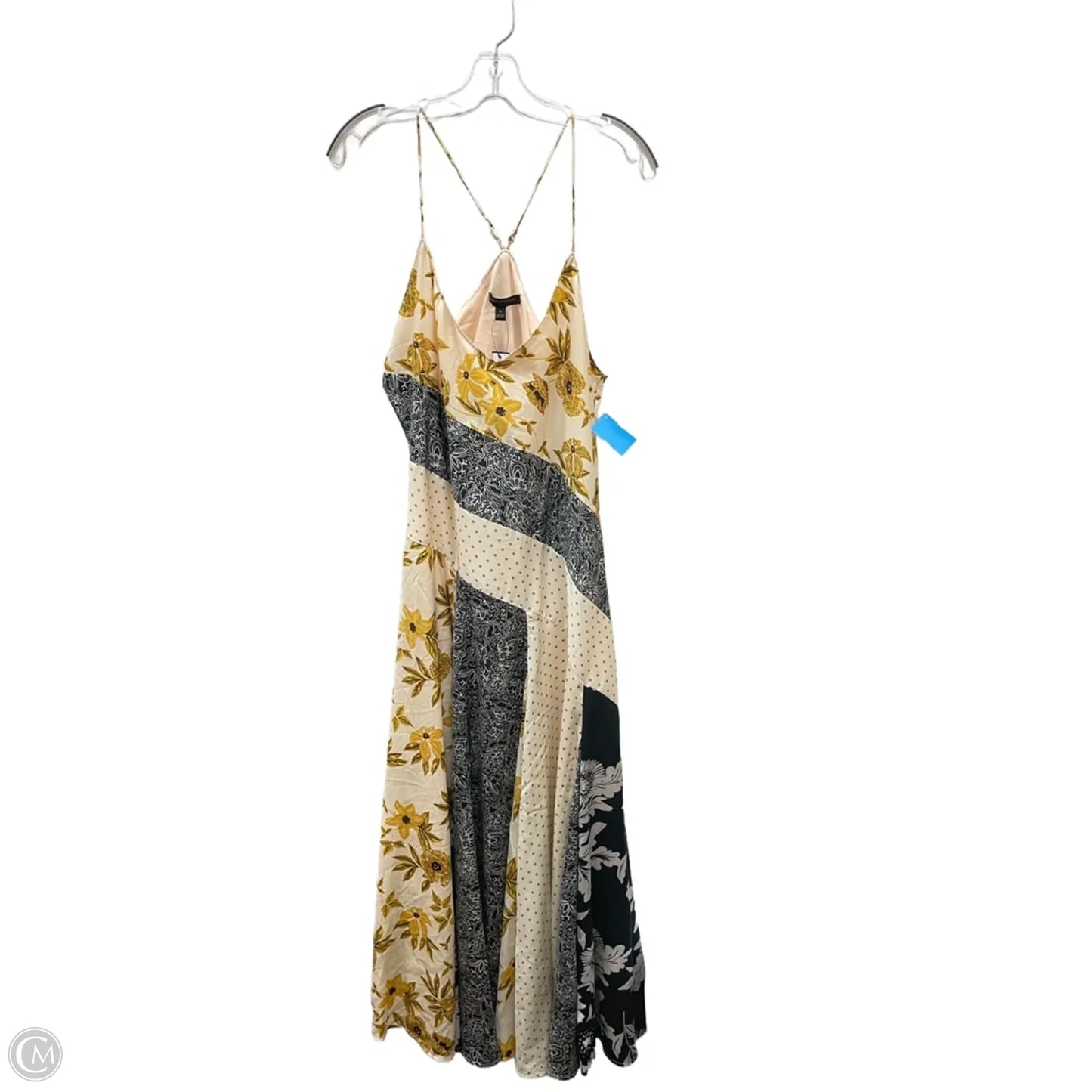 Dress Casual Maxi By Banana Republic In Black & Gold, Size: S