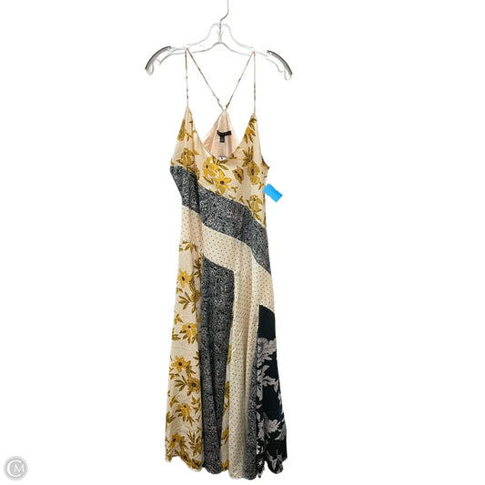 Dress Casual Maxi By Banana Republic In Black & Gold, Size: S