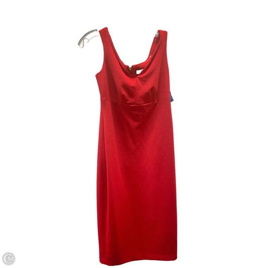Dress Casual Midi By Calvin Klein In Red, Size: 4