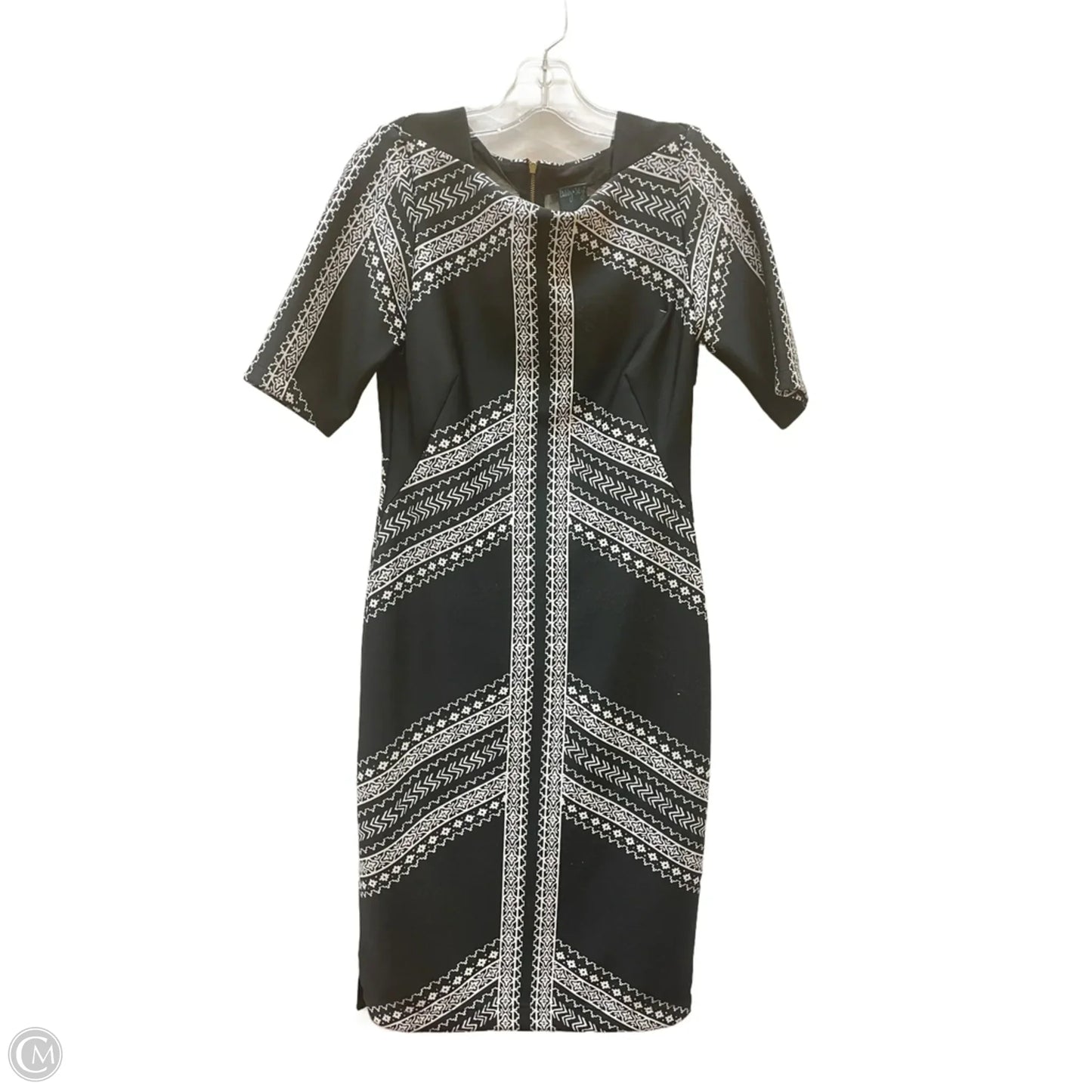 Dress Casual Midi By Gabby Skye In Black & Cream, Size: 4