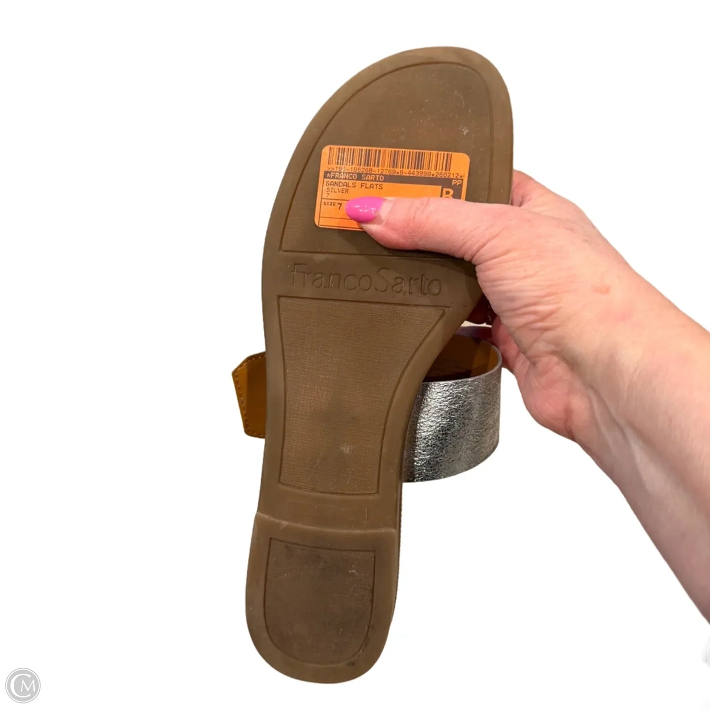 Sandals Flats By Franco Sarto In Silver, Size: 7