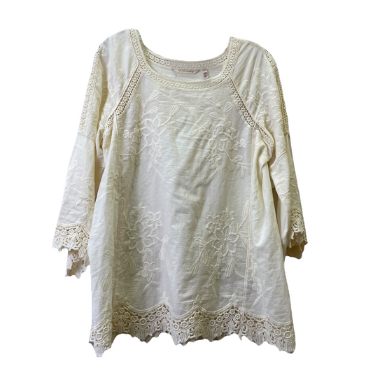 Cream Top Long Sleeve By Soft Surroundings, Size: M