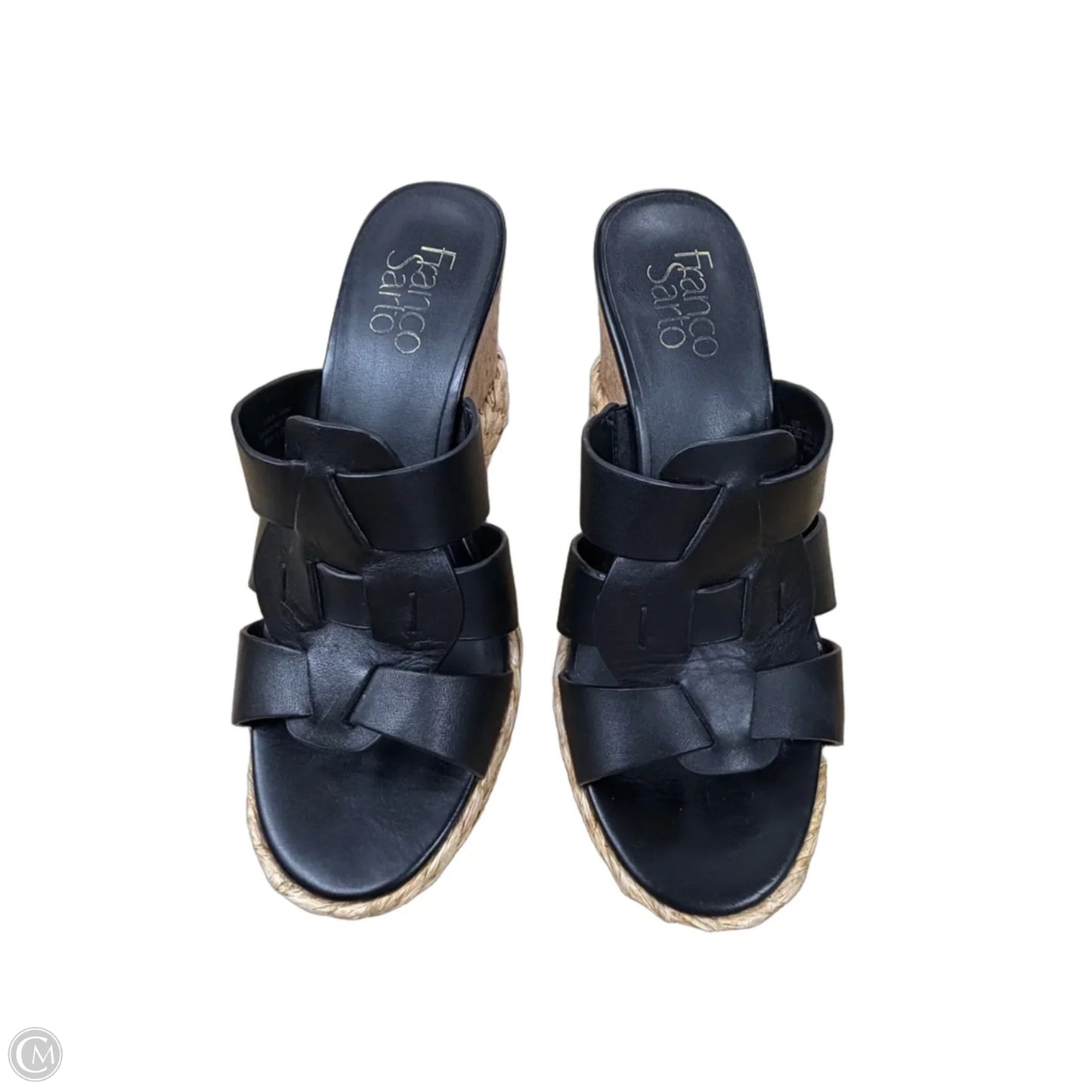 Sandals Heels Wedge By Franco Sarto In Black, Size: 6.5