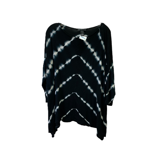 Black & White Top Long Sleeve Basic By Inc, Size: 3x