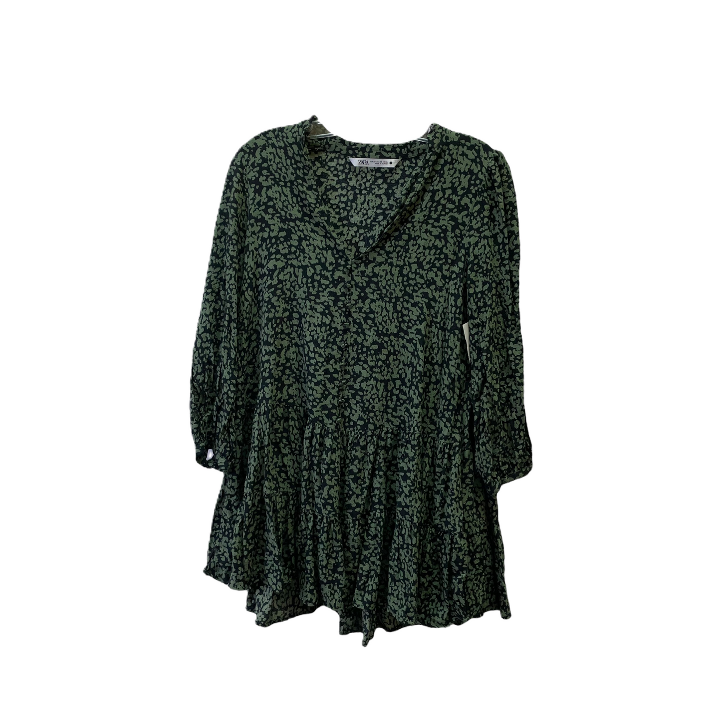 Green Top Long Sleeve Basic By Zaba, Size: Xs