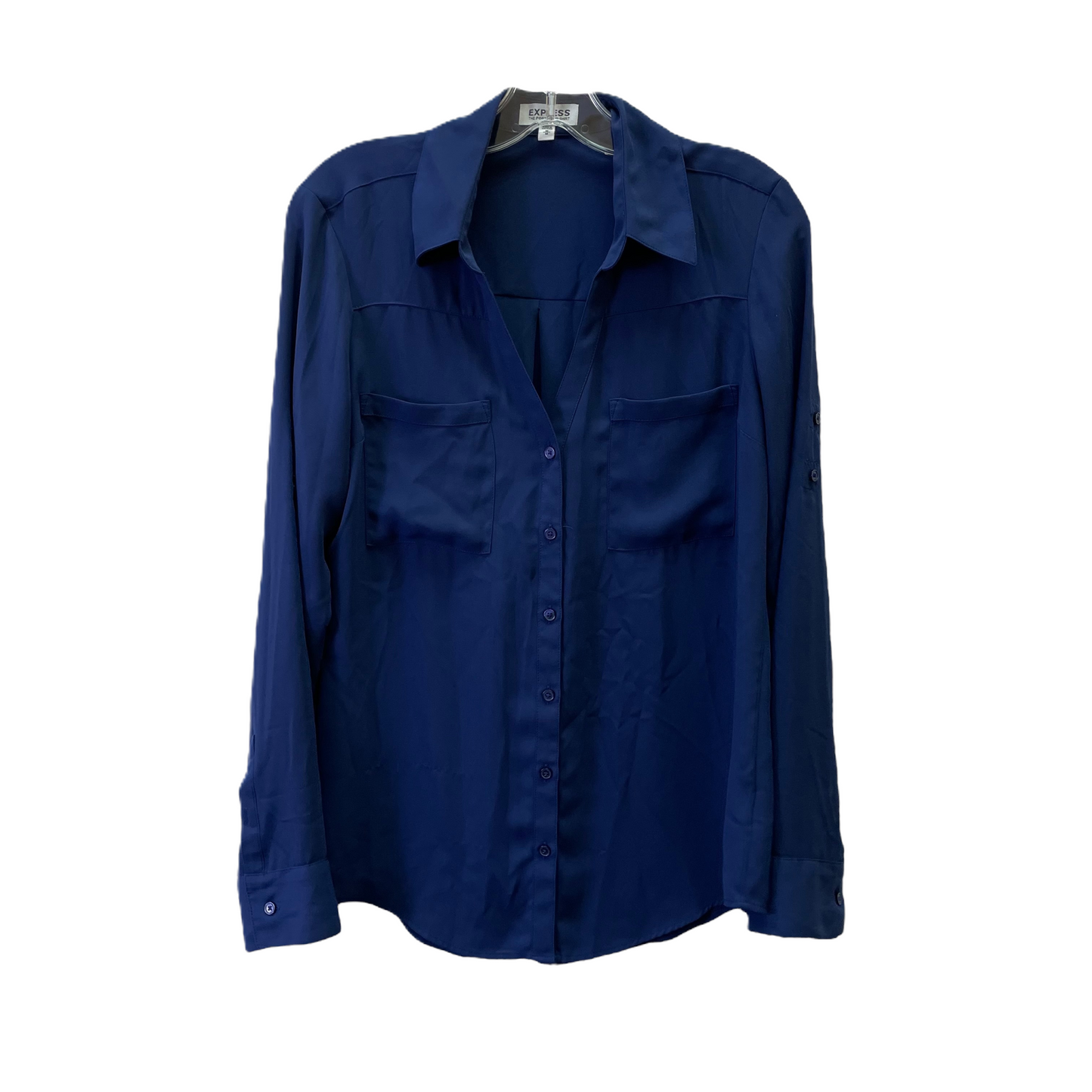 Blue Blouse Long Sleeve By Express, Size: M