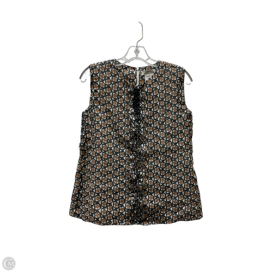 Top Short Sleeve Basic By Maxmara In Brown & Cream, Size: 4