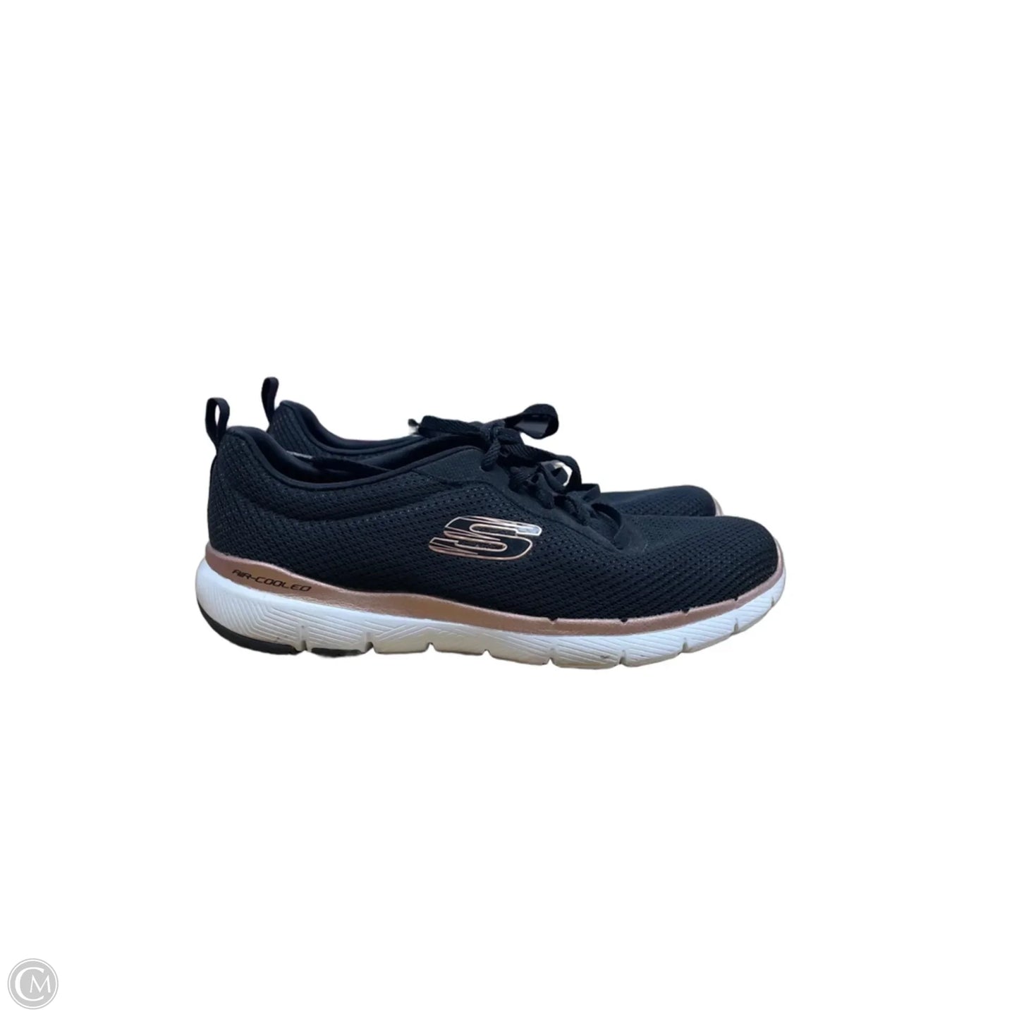 Shoes Sneakers By Skechers In Black & Gold, Size: 8