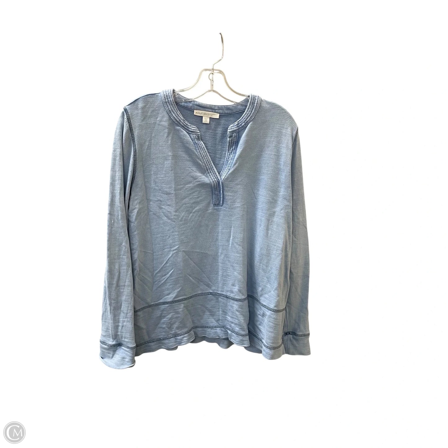 Top Long Sleeve Basic By Pure Jill In Blue, Size: M