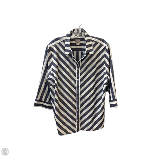 Top 3/4 Sleeve By Chicos In Navy, Size: Xl
