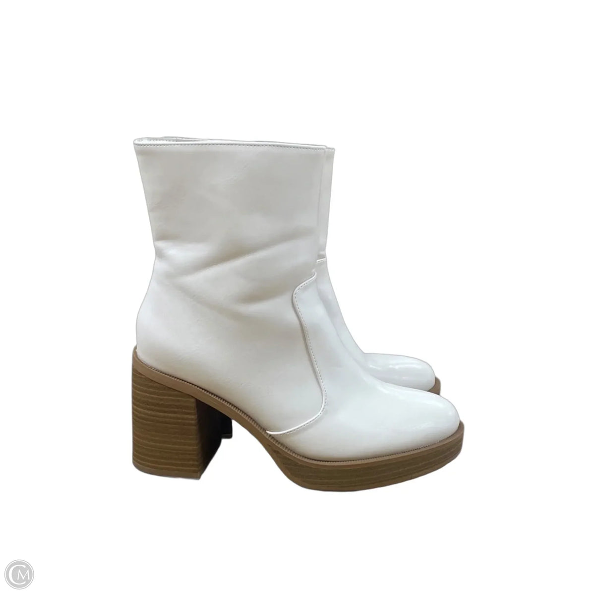 Boots Ankle Heels By Universal Thread In Cream, Size: 7.5