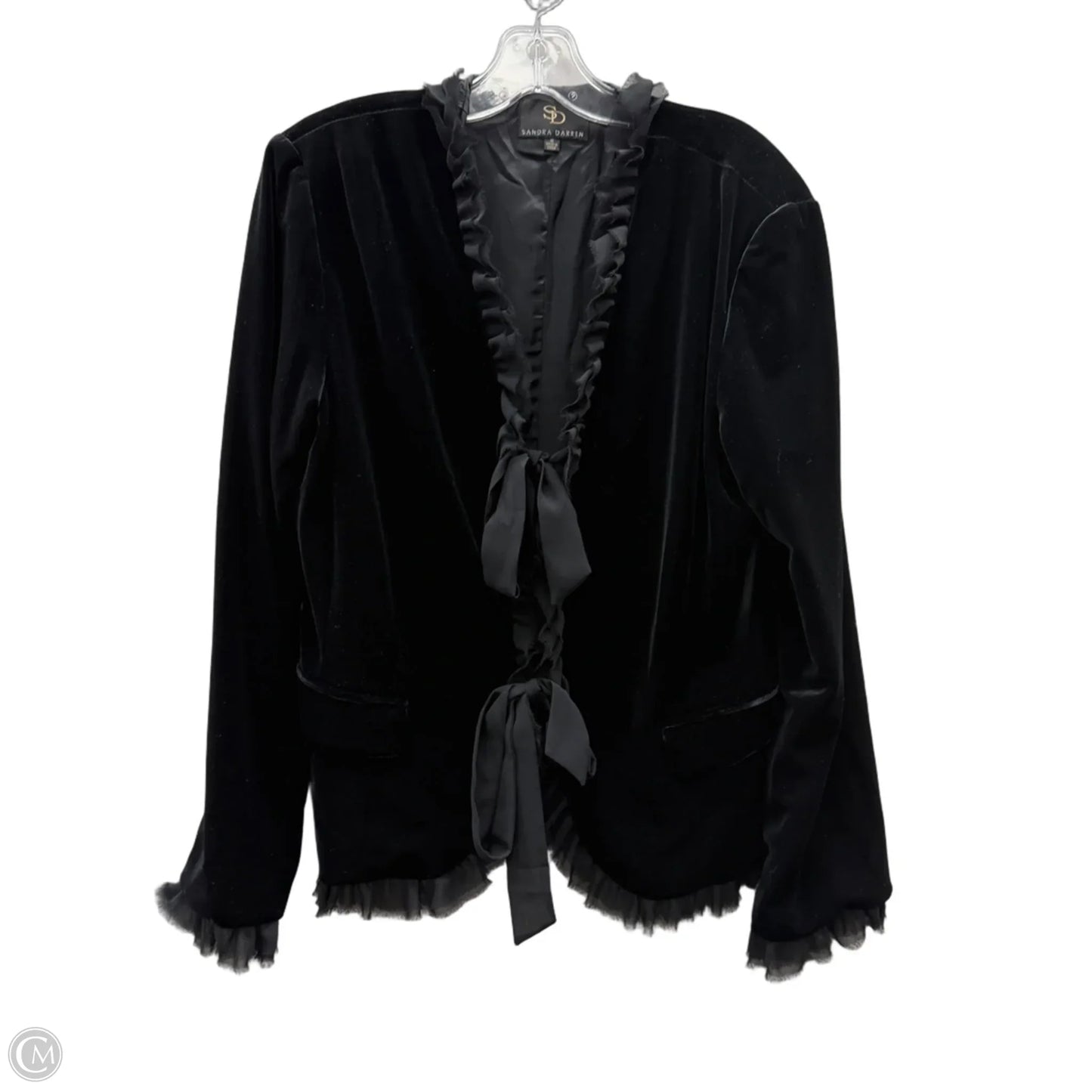 Blazer By Sandra Darren In Black, Size: 16