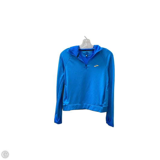 Athletic Top Long Sleeve Collar By Brooks In Blue, Size: S