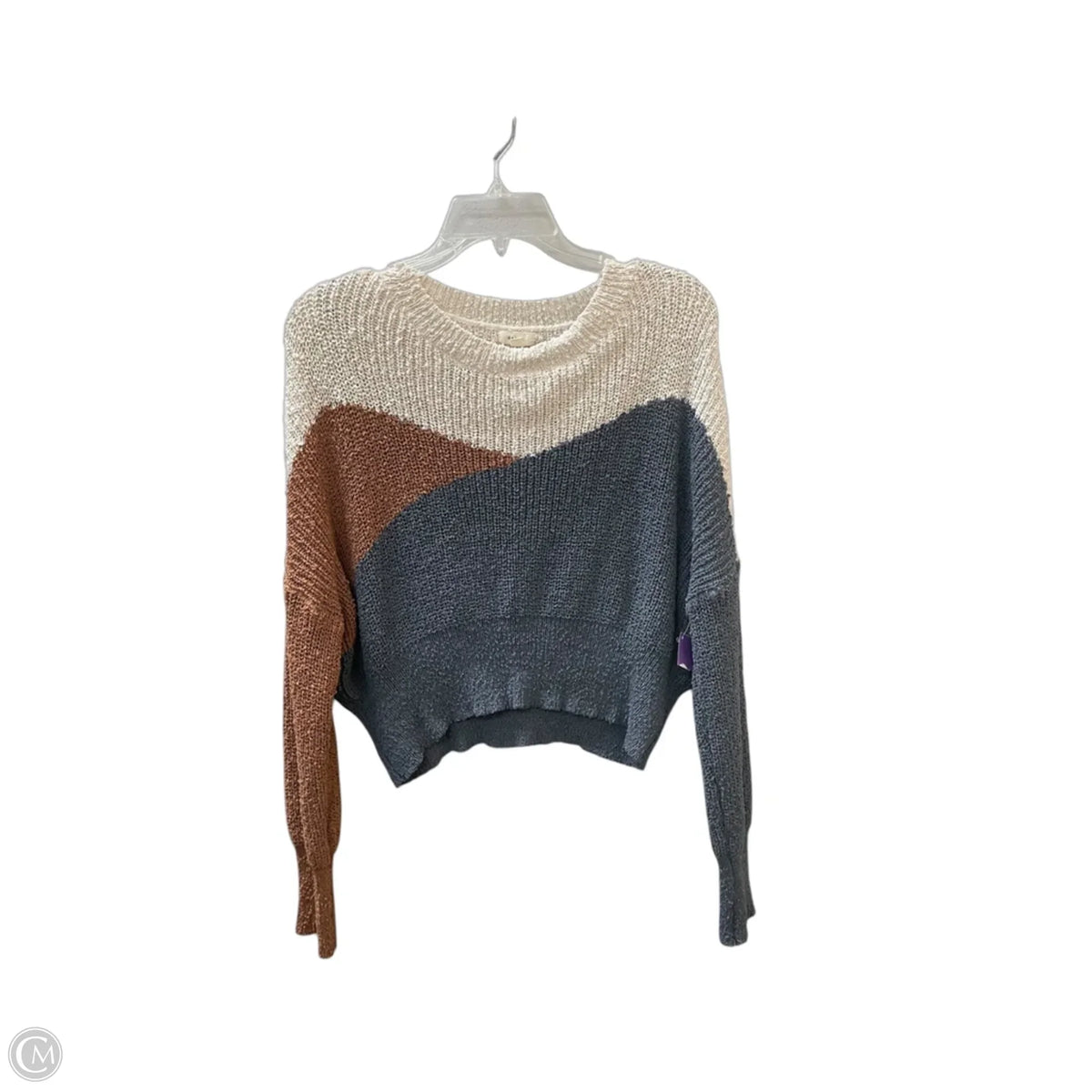 Sweater By Debut In Cream & Grey, Size: M