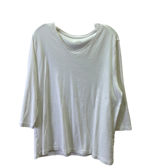 White Top Long Sleeve Basic By Cj Banks, Size: 1x