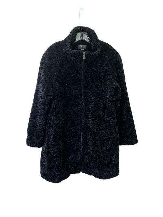 Coat Faux Fur & Sherpa By Gallery In Black, Size: 7.5