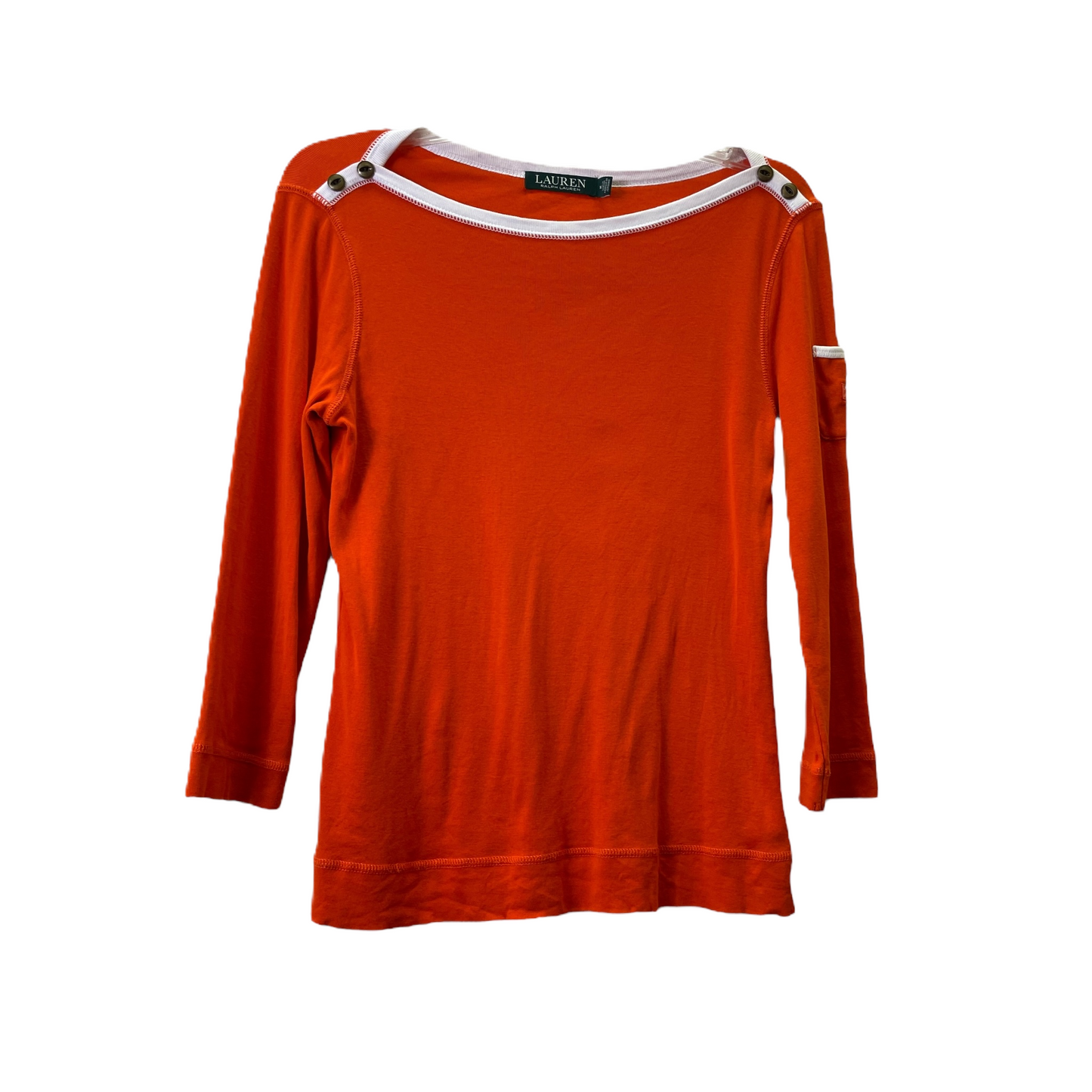 Orange Top Long Sleeve Basic By Ralph Lauren, Size: M