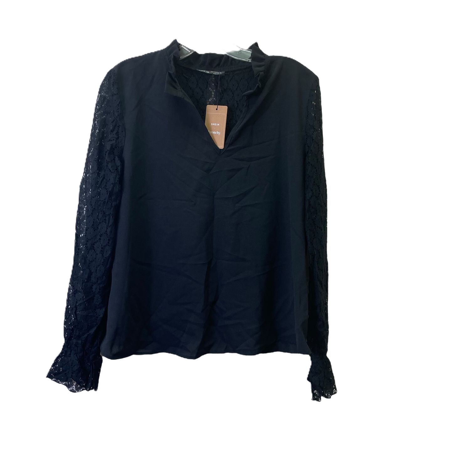 Black Top Long Sleeve By Shein, Size: S